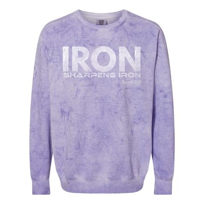 Iron Sharpens Iron Funny Gift Colorblast Crewneck Sweatshirt