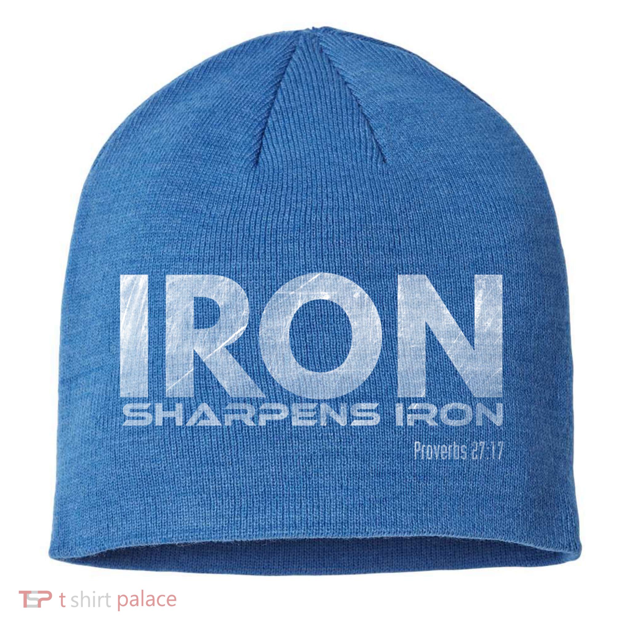 Iron Sharpens Iron Funny Gift Sustainable Beanie