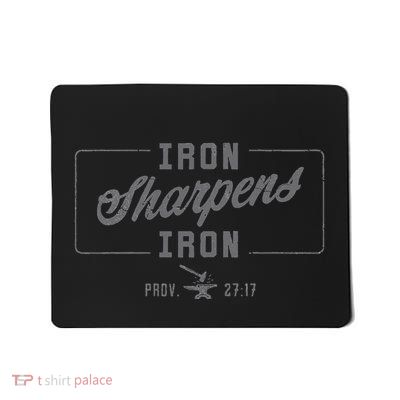Iron Sharpens Iron Christian Bible Scripture Gym Workout Mousepad