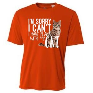 I'm Sorry I Can't I Have Plans With My Cat Cool Gift Cooling Performance Crew T-Shirt