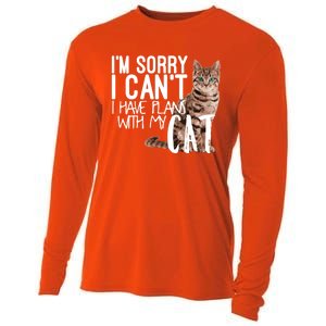 I'm Sorry I Can't I Have Plans With My Cat Cool Gift Cooling Performance Long Sleeve Crew