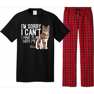 I'm Sorry I Can't I Have Plans With My Cat Cool Gift Pajama Set