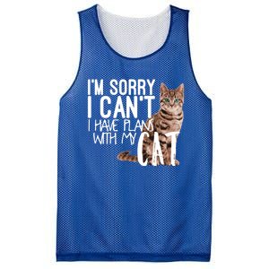 I'm Sorry I Can't I Have Plans With My Cat Cool Gift Mesh Reversible Basketball Jersey Tank