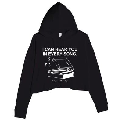 Ithinkihatemyself Store I Can Hear You In Every Song Limited Crop Fleece Hoodie
