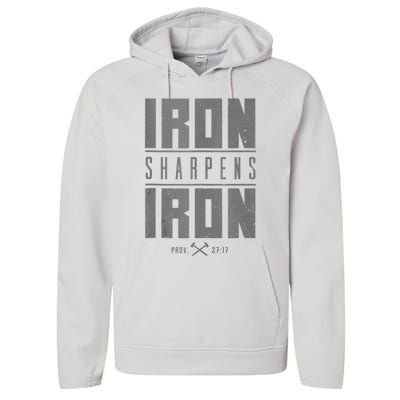 Iron Sharpens Iron Christian Bible Scripture Gym Performance Fleece Hoodie