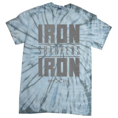 Iron Sharpens Iron Christian Bible Scripture Gym Tie-Dye T-Shirt