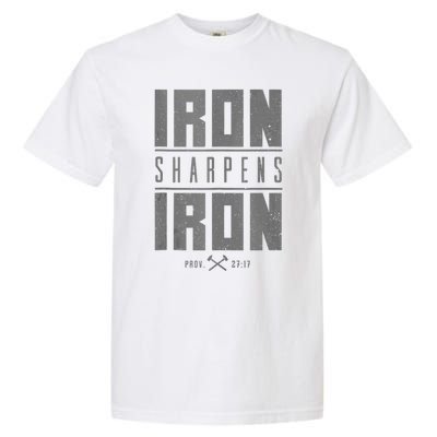 Iron Sharpens Iron Christian Bible Scripture Gym Garment-Dyed Heavyweight T-Shirt