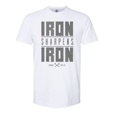 Iron Sharpens Iron Christian Bible Scripture Gym Softstyle® CVC T-Shirt