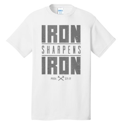 Iron Sharpens Iron Christian Bible Scripture Gym Tall T-Shirt