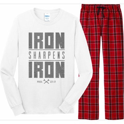 Iron Sharpens Iron Christian Bible Scripture Gym Long Sleeve Pajama Set