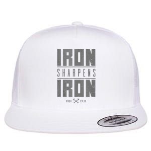 Iron Sharpens Iron Christian Bible Scripture Gym Flat Bill Trucker Hat