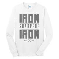 Iron Sharpens Iron Christian Bible Scripture Gym Tall Long Sleeve T-Shirt