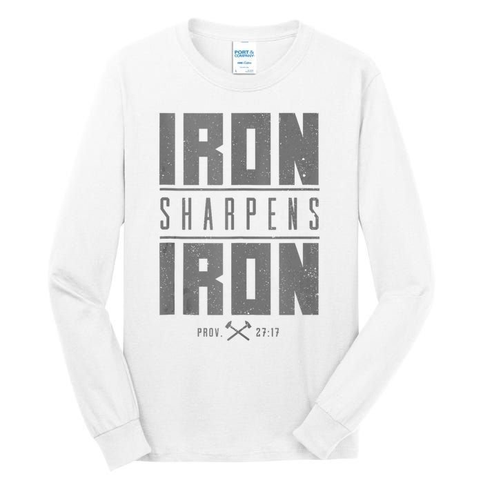 Iron Sharpens Iron Christian Bible Scripture Gym Tall Long Sleeve T-Shirt