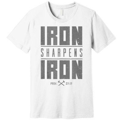 Iron Sharpens Iron Christian Bible Scripture Gym Premium T-Shirt