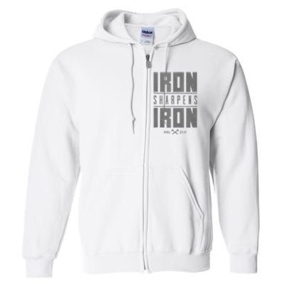 Iron Sharpens Iron Christian Bible Scripture Gym Full Zip Hoodie