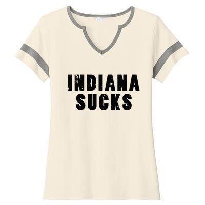 Indiana Sucks Ladies Halftime Notch Neck Tee