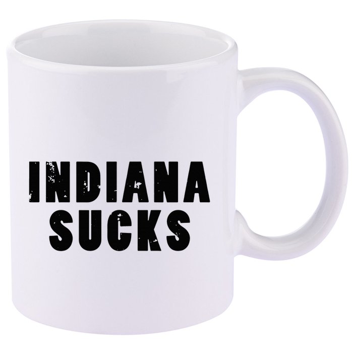 Indiana Sucks 11oz C Handle Ceramic Mug