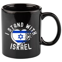 I Support Israel I Stand With Israel Heart Israeli Flag 11oz C Handle Ceramic Mug