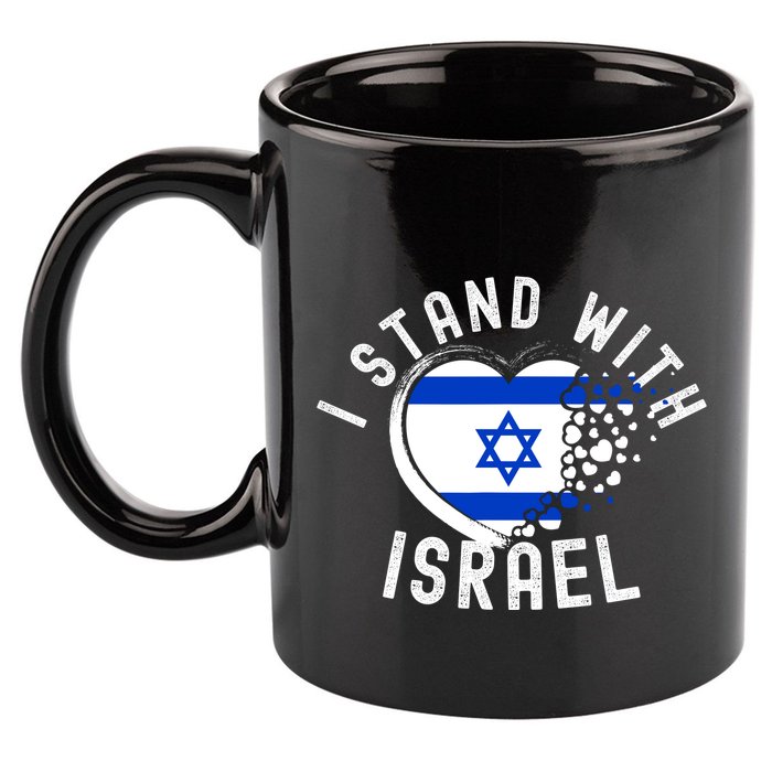I Support Israel I Stand With Israel Heart Israeli Flag 11oz C Handle Ceramic Mug