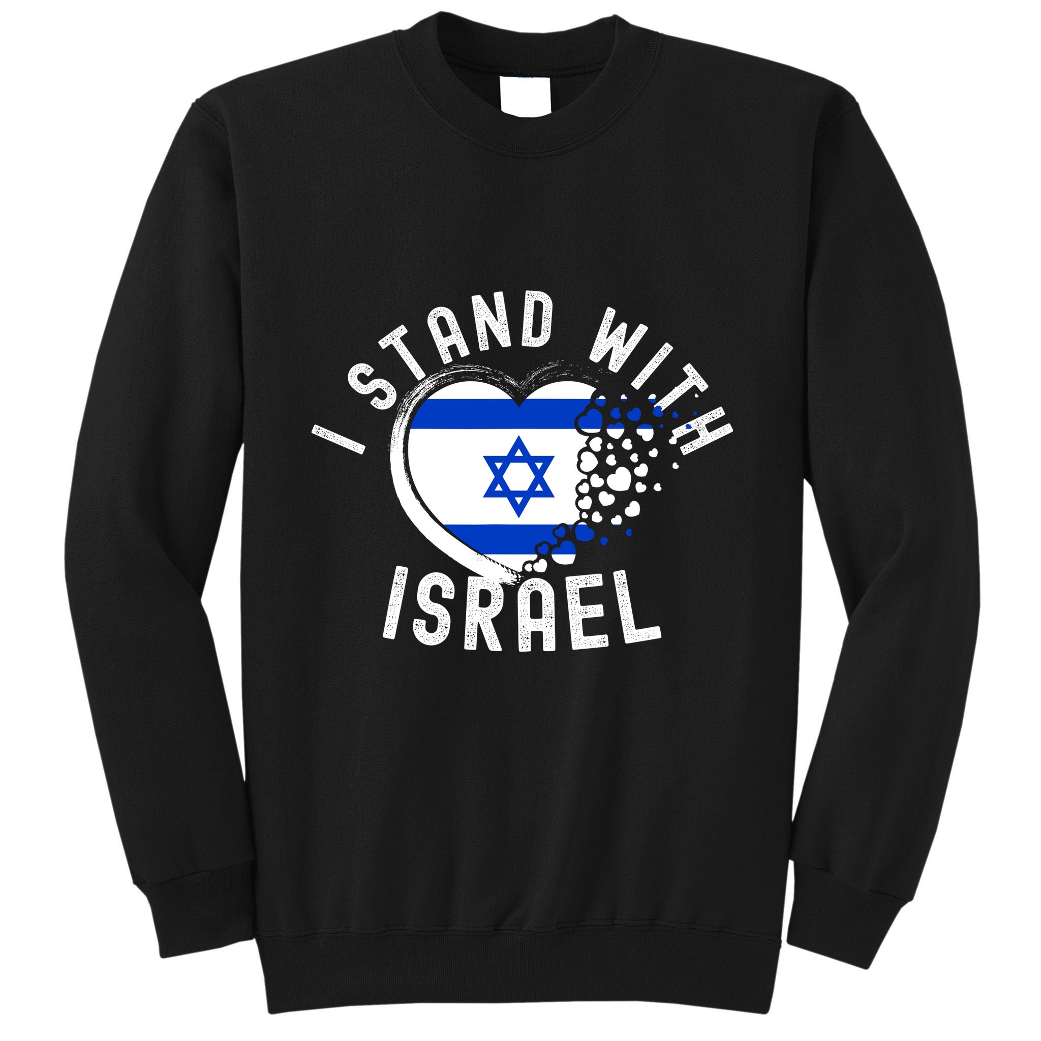 I Support Israel I Stand With Israel Heart Israeli Flag Tall Sweatshirt