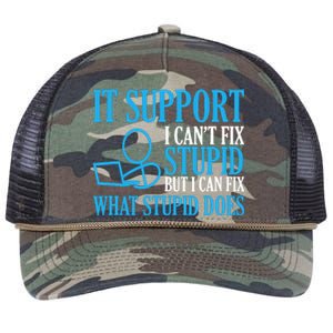 It Support I CanT Fix Stupid Design For Computer Techs Retro Rope Trucker Hat Cap