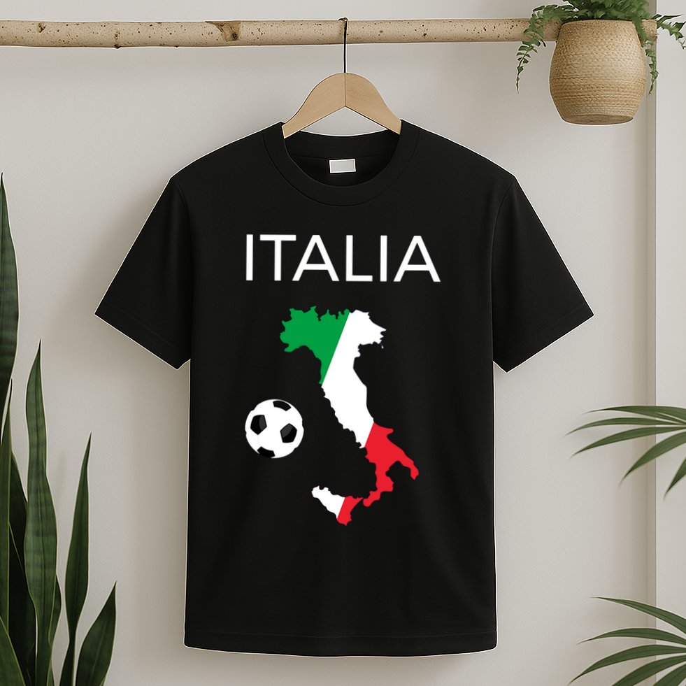 Italy Soccer Italia Forza Azzurri Italian Flag Long Sleeve T-Shirt