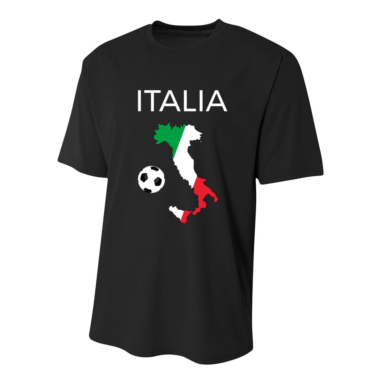 Italy Soccer Italia Forza Azzurri Italian Flag Long Sleeve Youth Performance Sprint T-Shirt