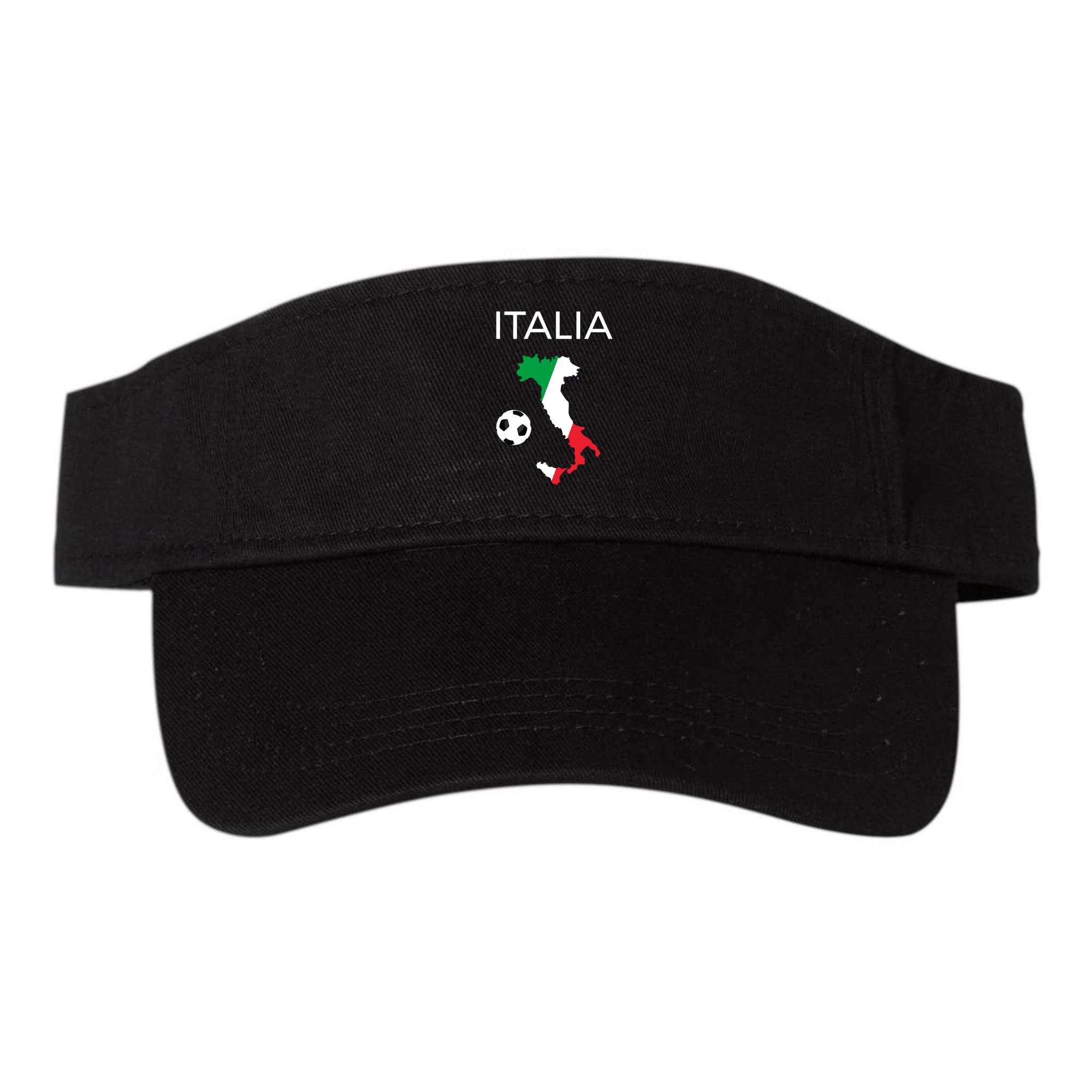 Italy Soccer Italia Forza Azzurri Italian Flag Long Sleeve Visor
