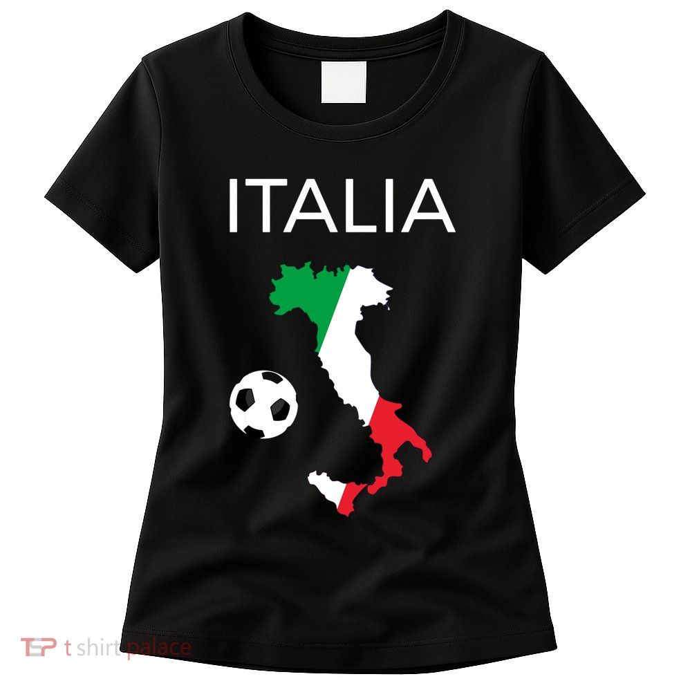 Italy Soccer Italia Forza Azzurri Italian Flag Long Sleeve Womens T-Shirt