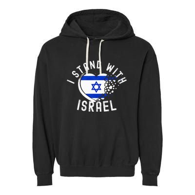 I Support Israel I Stand With Israel Heart Israeli Flag Garment-Dyed Fleece Hoodie