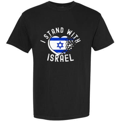 I Support Israel I Stand With Israel Heart Israeli Flag Garment-Dyed Heavyweight T-Shirt