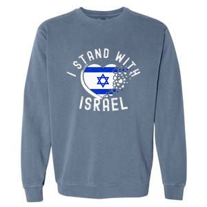 I Support Israel I Stand With Israel Heart Israeli Flag Garment-Dyed Sweatshirt