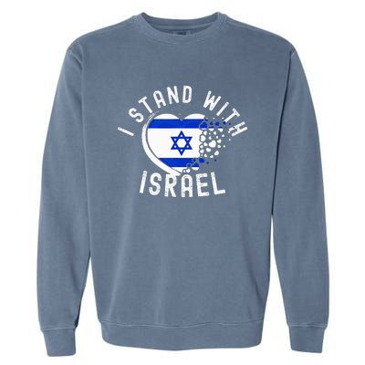 I Support Israel I Stand With Israel Heart Israeli Flag Garment-Dyed Sweatshirt