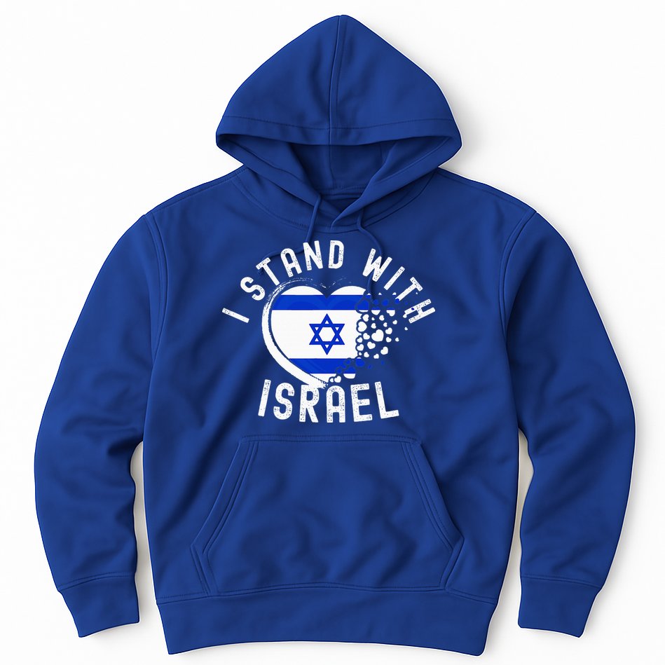 I Support Israel I Stand With Israel Heart Israeli Flag Hoodie