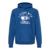 I Support Israel I Stand With Israel Heart Israeli Flag Premium Hoodie