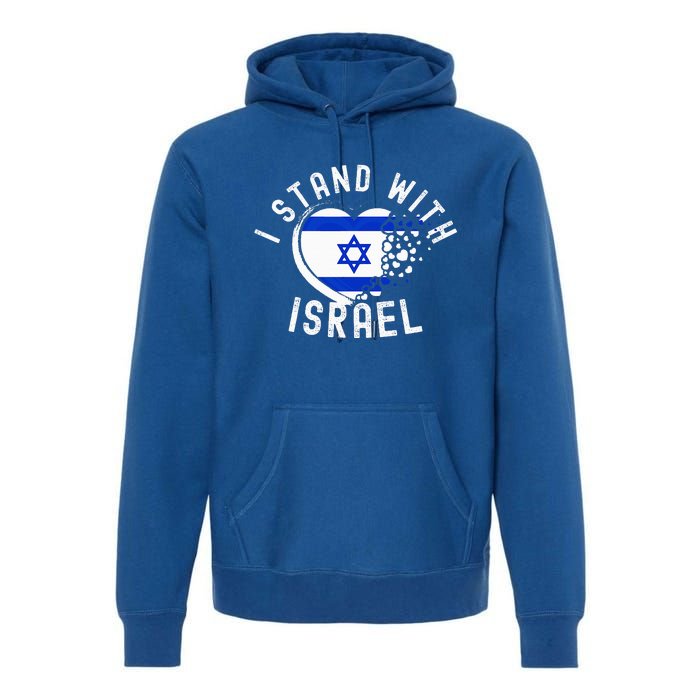 I Support Israel I Stand With Israel Heart Israeli Flag Premium Hoodie