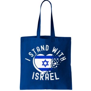 I Support Israel I Stand With Israel Heart Israeli Flag Tote Bag