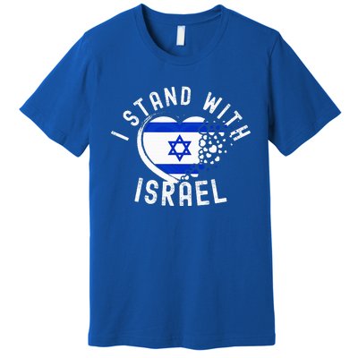 I Support Israel I Stand With Israel Heart Israeli Flag Premium T-Shirt