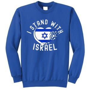 I Support Israel I Stand With Israel Heart Israeli Flag Tall Sweatshirt