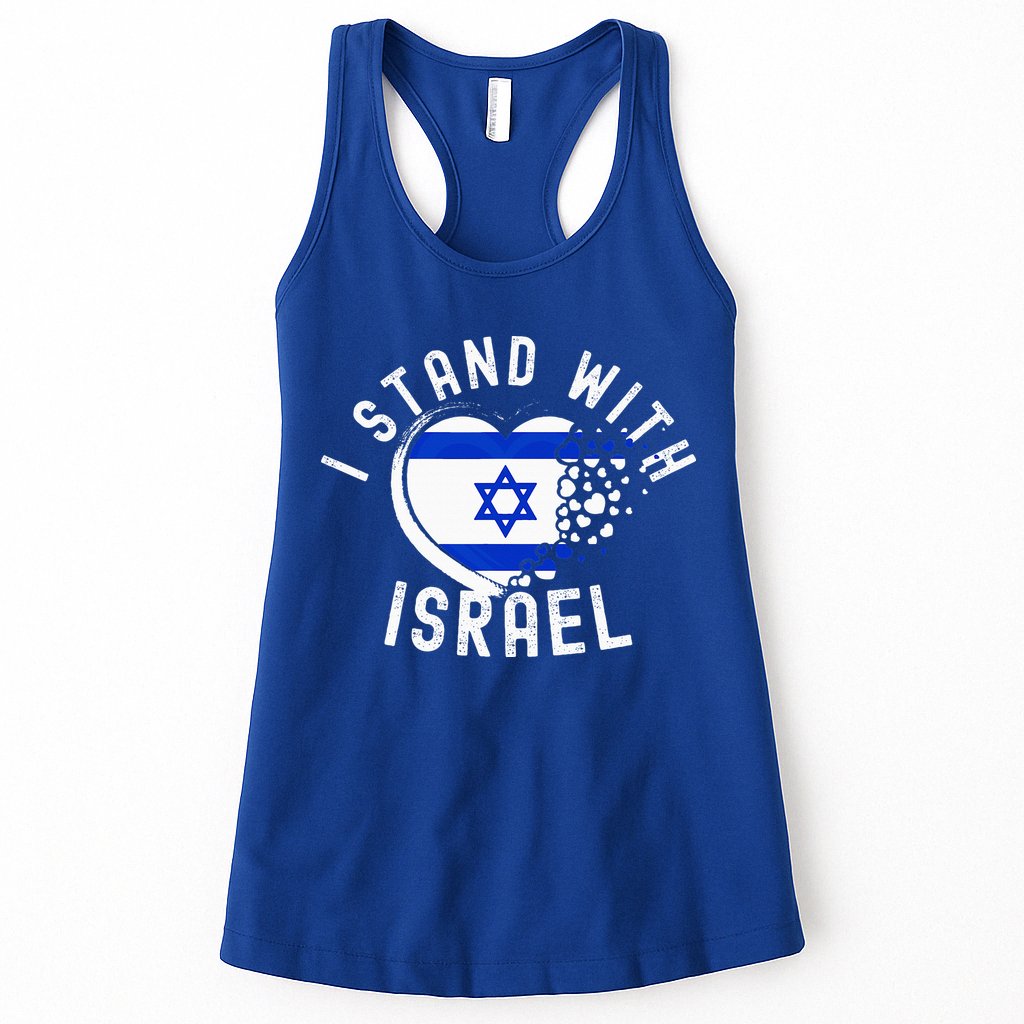 I Support Israel I Stand With Israel Heart Israeli Flag Womens Tank Top