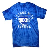 I Support Israel I Stand With Israel Heart Israeli Flag Tie-Dye T-Shirt