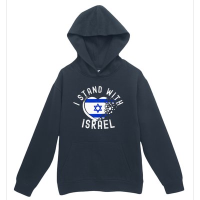 I Support Israel I Stand With Israel Heart Israeli Flag Urban Pullover Hoodie