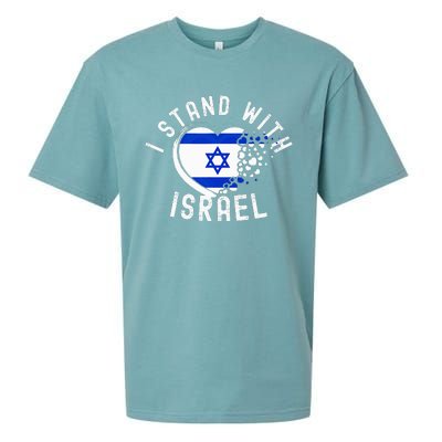 I Support Israel I Stand With Israel Heart Israeli Flag Sueded Cloud Jersey T-Shirt