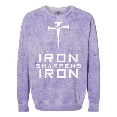 Iron Sharpens Iron Christian Faith Colorblast Crewneck Sweatshirt