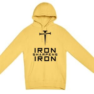 Iron Sharpens Iron Christian Faith Premium Pullover Hoodie