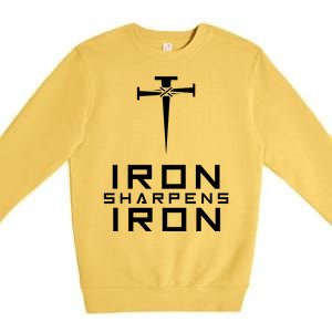 Iron Sharpens Iron Christian Faith Premium Crewneck Sweatshirt