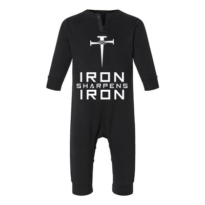 Iron Sharpens Iron Christian Faith Infant Fleece One Piece