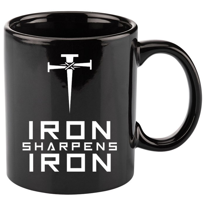 Iron Sharpens Iron Christian Faith 11oz C Handle Ceramic Mug