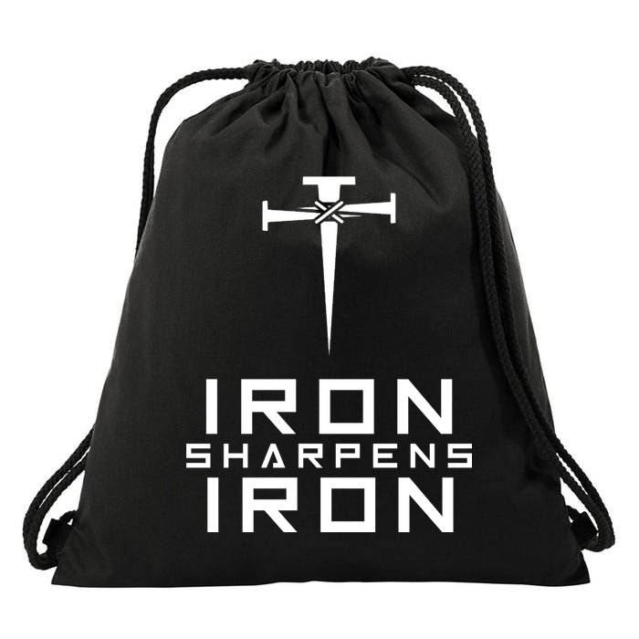 Iron Sharpens Iron Christian Faith Drawstring Bag