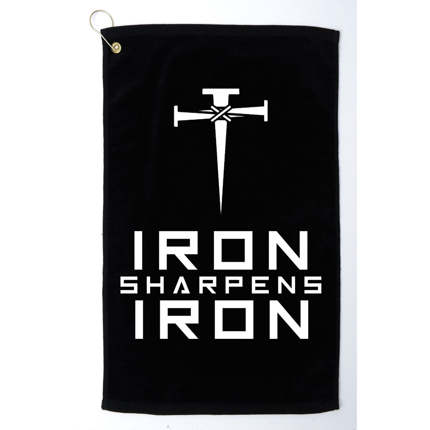 Iron Sharpens Iron Christian Faith Golf Towel